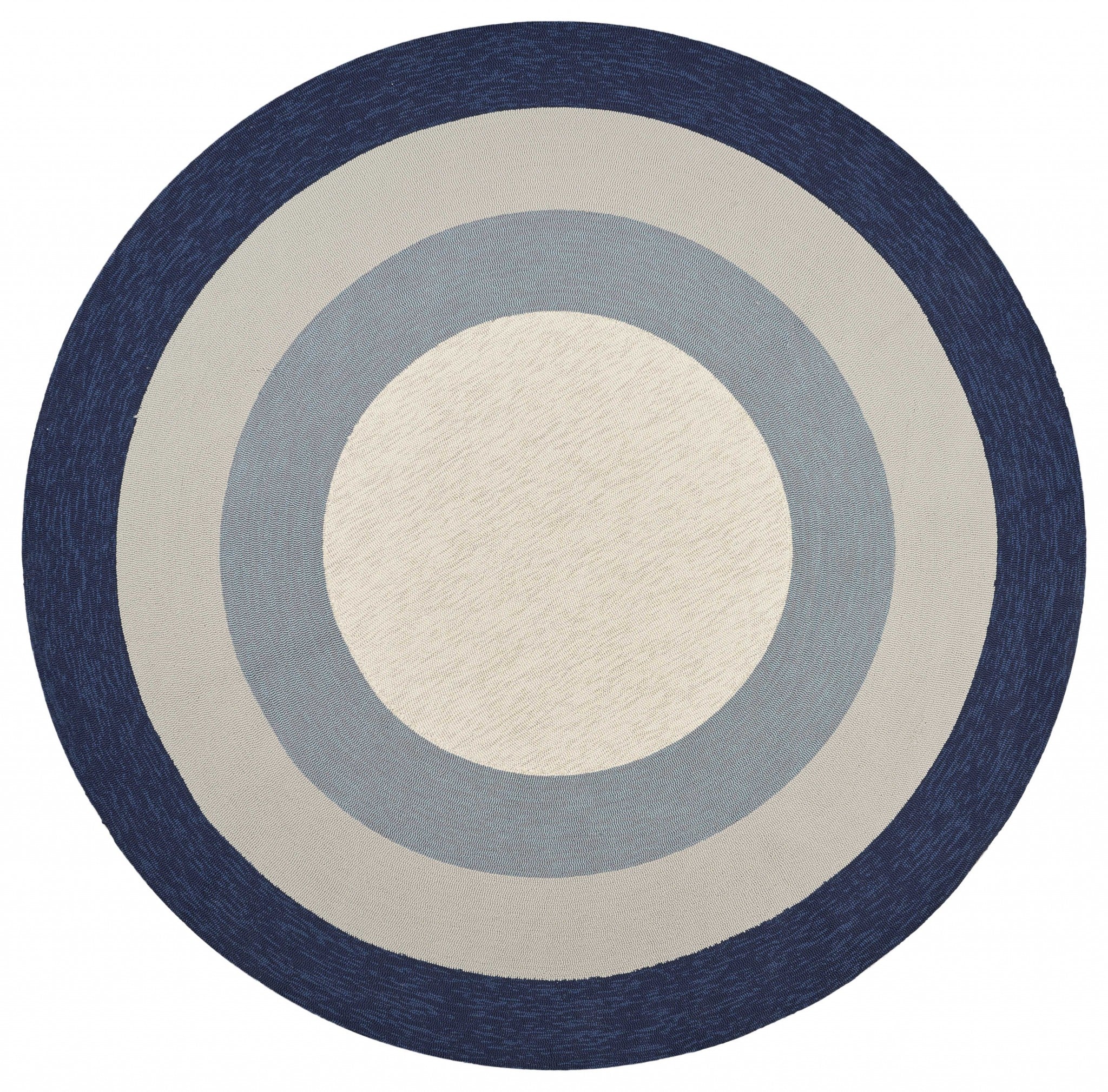 7' Round  UV treated Polypropylene Slate or  Navy Area Rug