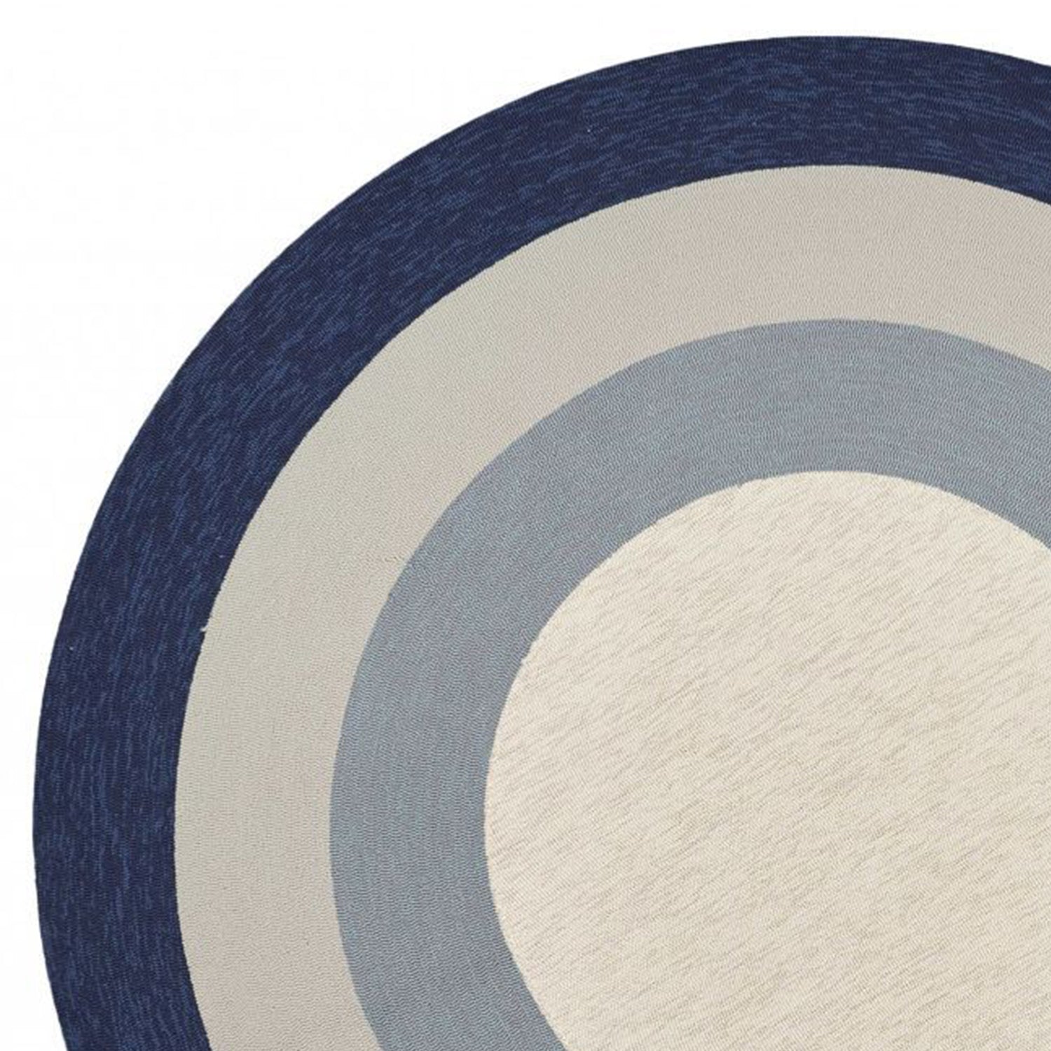 7' Round  UV treated Polypropylene Slate or  Navy Area Rug