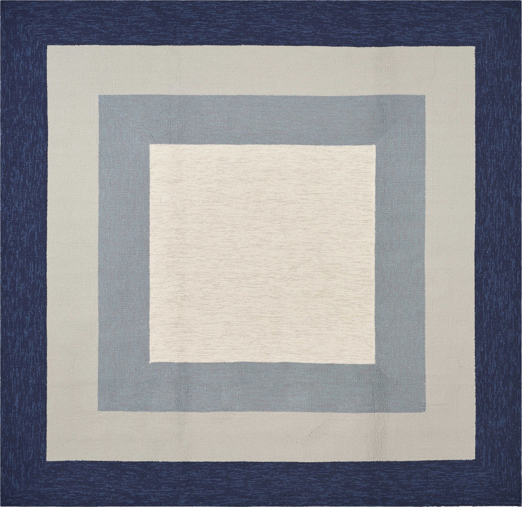 7' Square   UV treated Polypropylene Slate or  Navy Area Rug