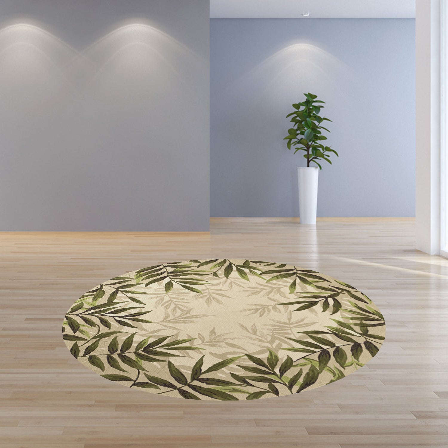 7' Round UV treated Polypropylene Sand Area Rug