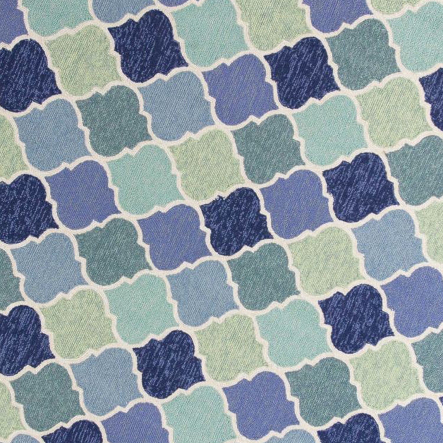 7' Round UV treated Polypropylene Blue Area Rug