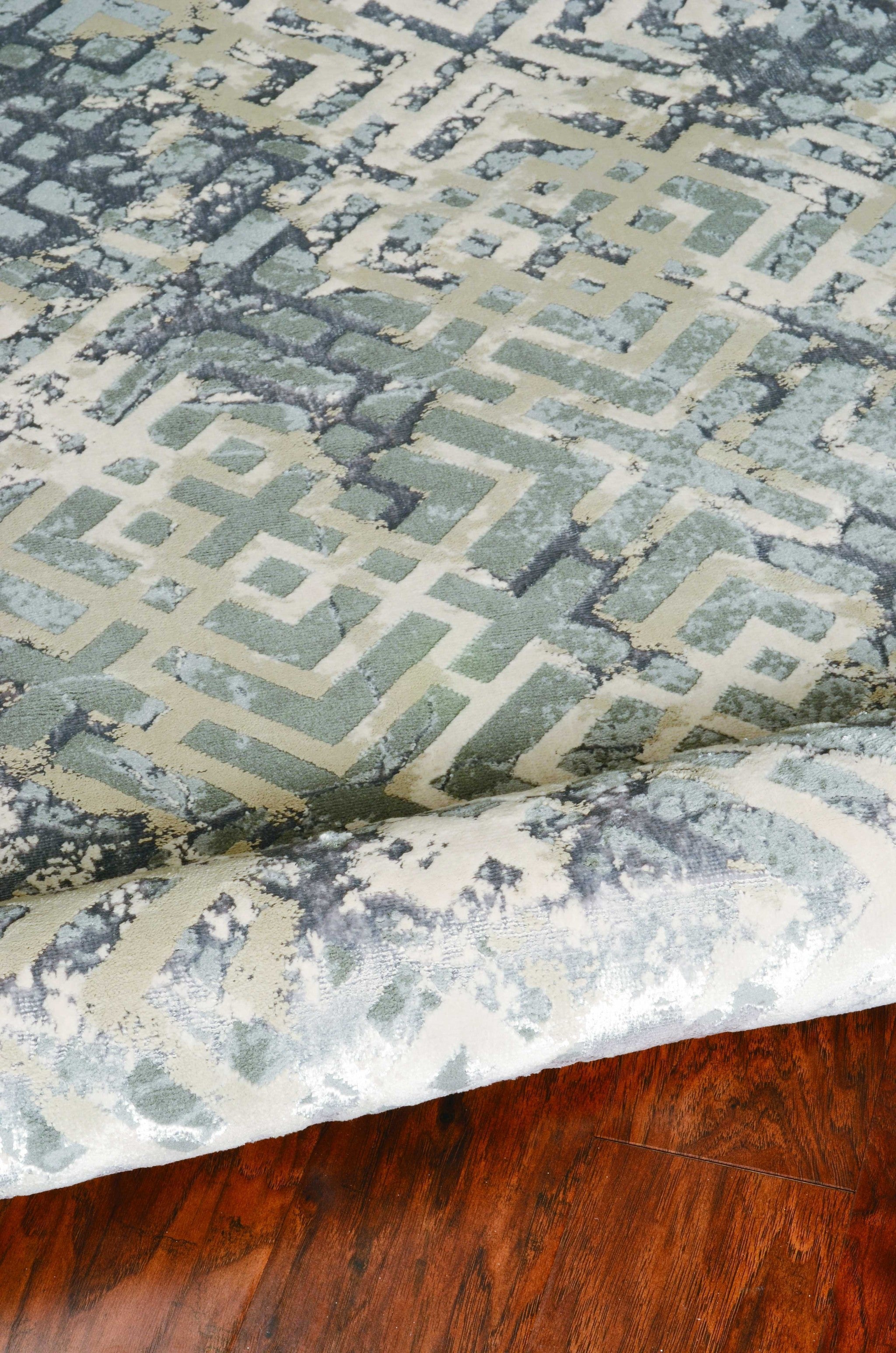 6' x 9'  Polyester Sand Silver Area Rug