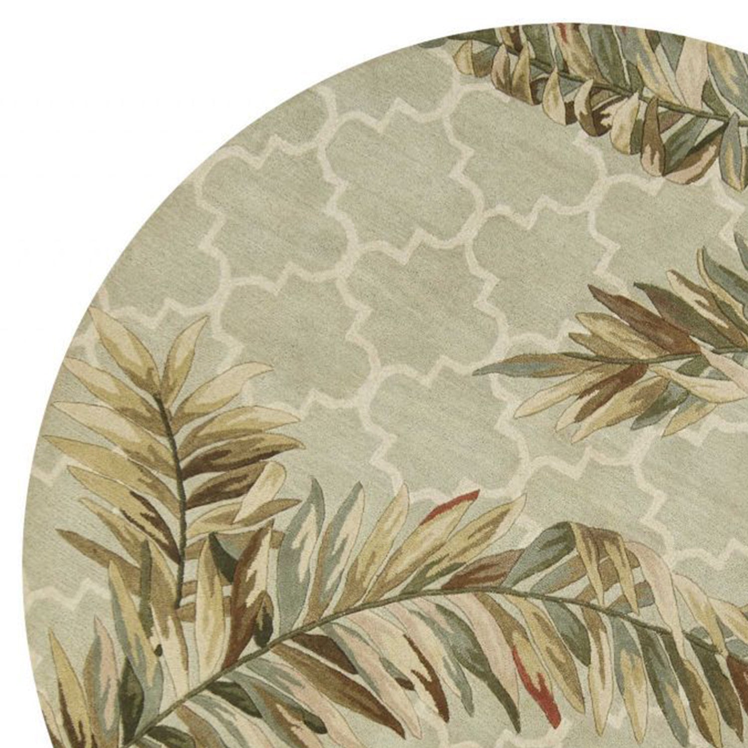 5' Round  Wool Sage Area Rug