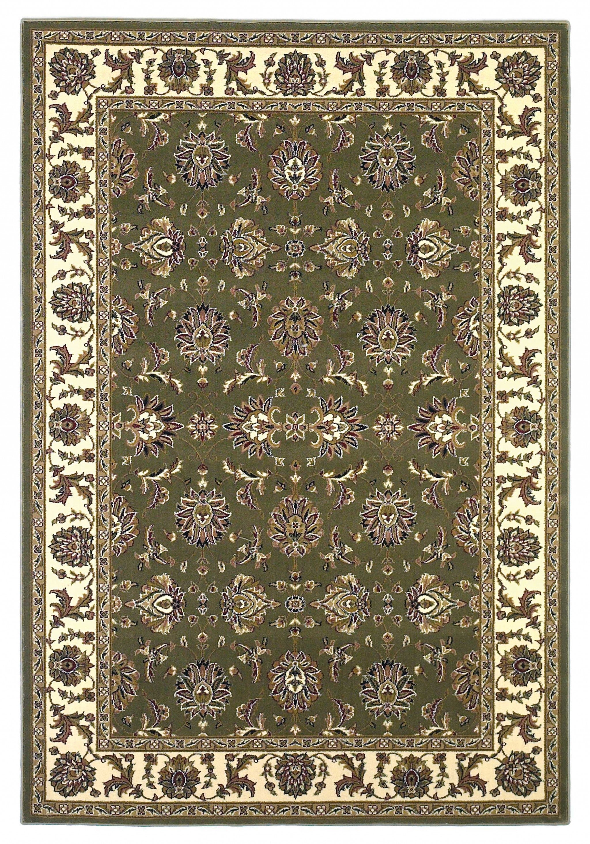 7' x 10'  Polypropylene Green or  Ivory  Area Rug