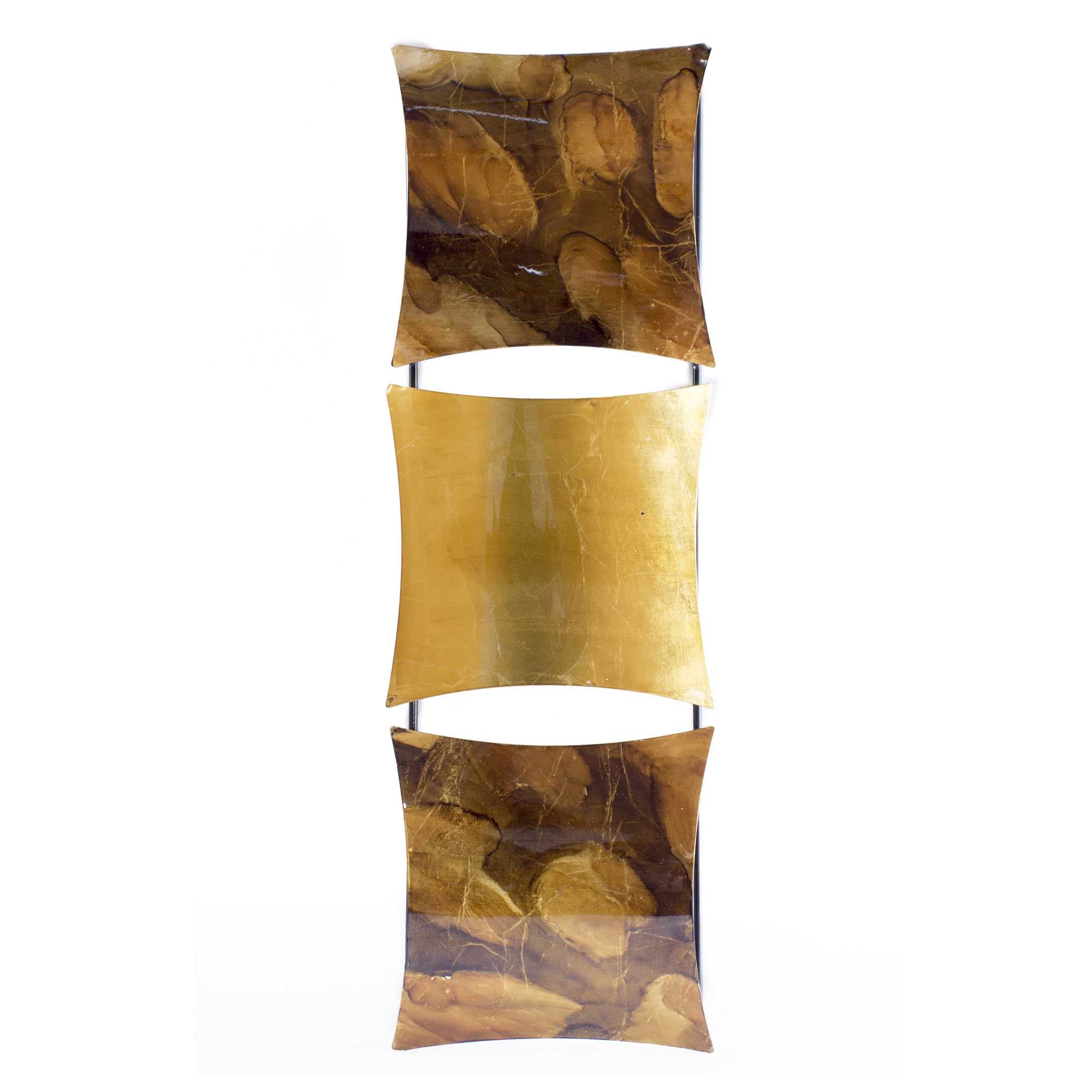 8" X 2.75" X 24.5" Copper Brown and Orange Metal Vertical Panel Wall Decor