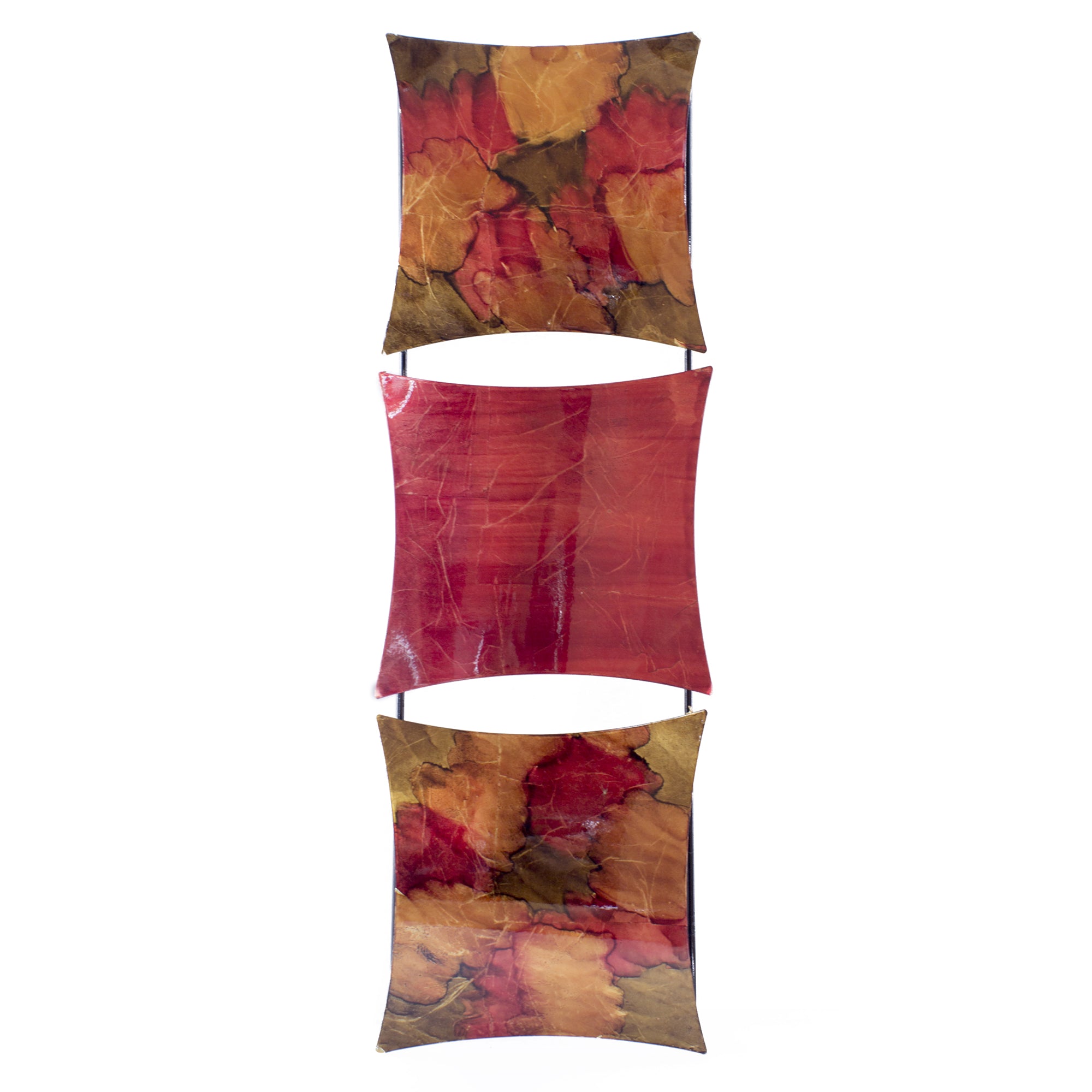 8" X 2.75" X 24.5" Copper Red and Gold Metal Vertical Panel Wall Decor