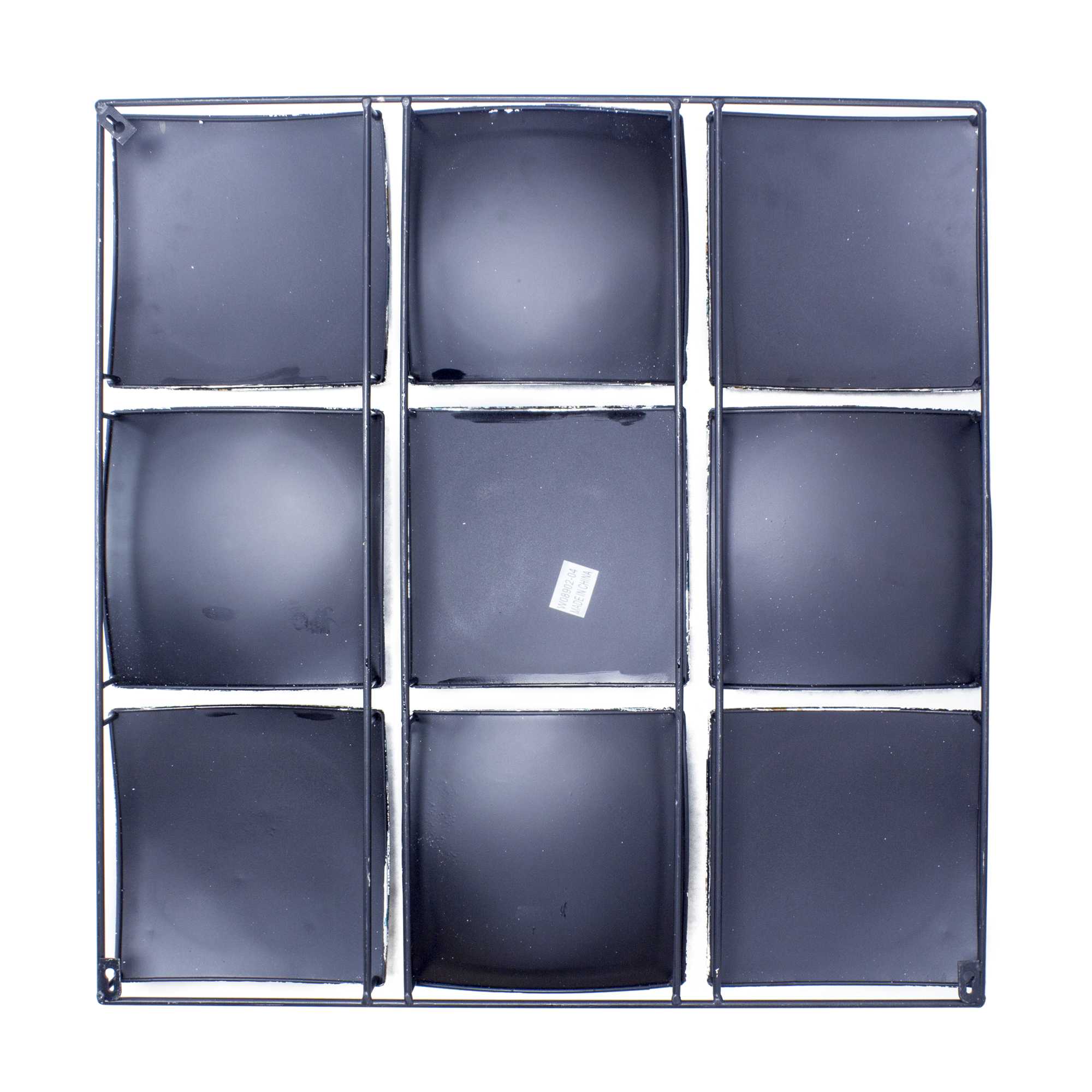 24.5" X 2.5" X 24.5" Turquoise Copper and Bronze Metal Panel Square Wall Decor