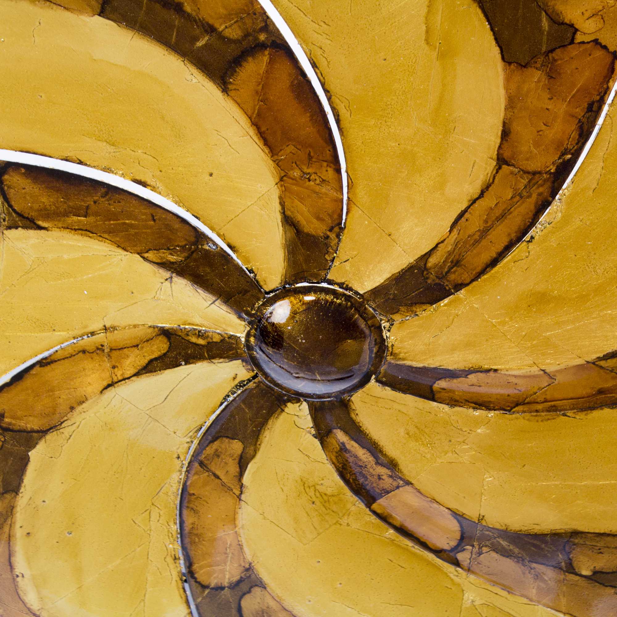 29" X 2" X 29" Gold  Copper  Brown Metal Large Flower Wall Decor