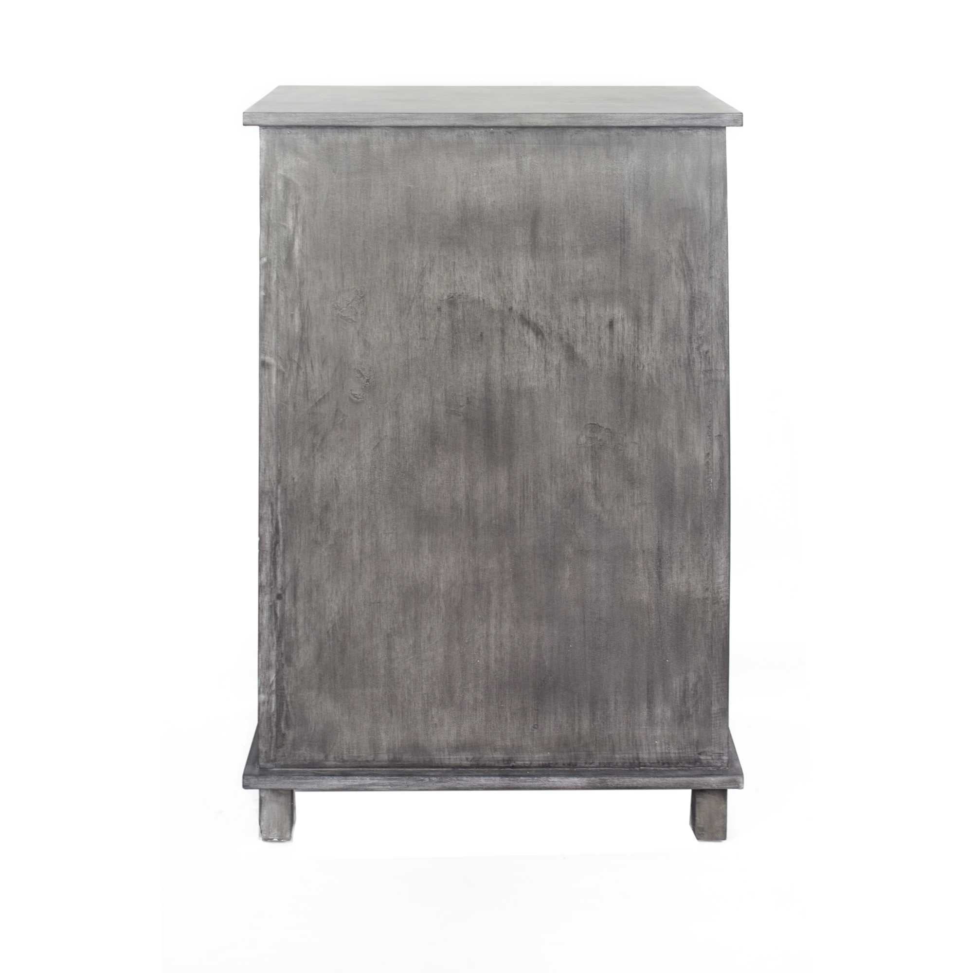 21.75" X 13.75" X 32" Grey Wood MDF Water Hyacinth Water Hyacinth Basket aDoor Accent Cabinet