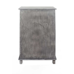 21.75" X 13.75" X 32" Grey Wood MDF Water Hyacinth Water Hyacinth Basket aDoor Accent Cabinet