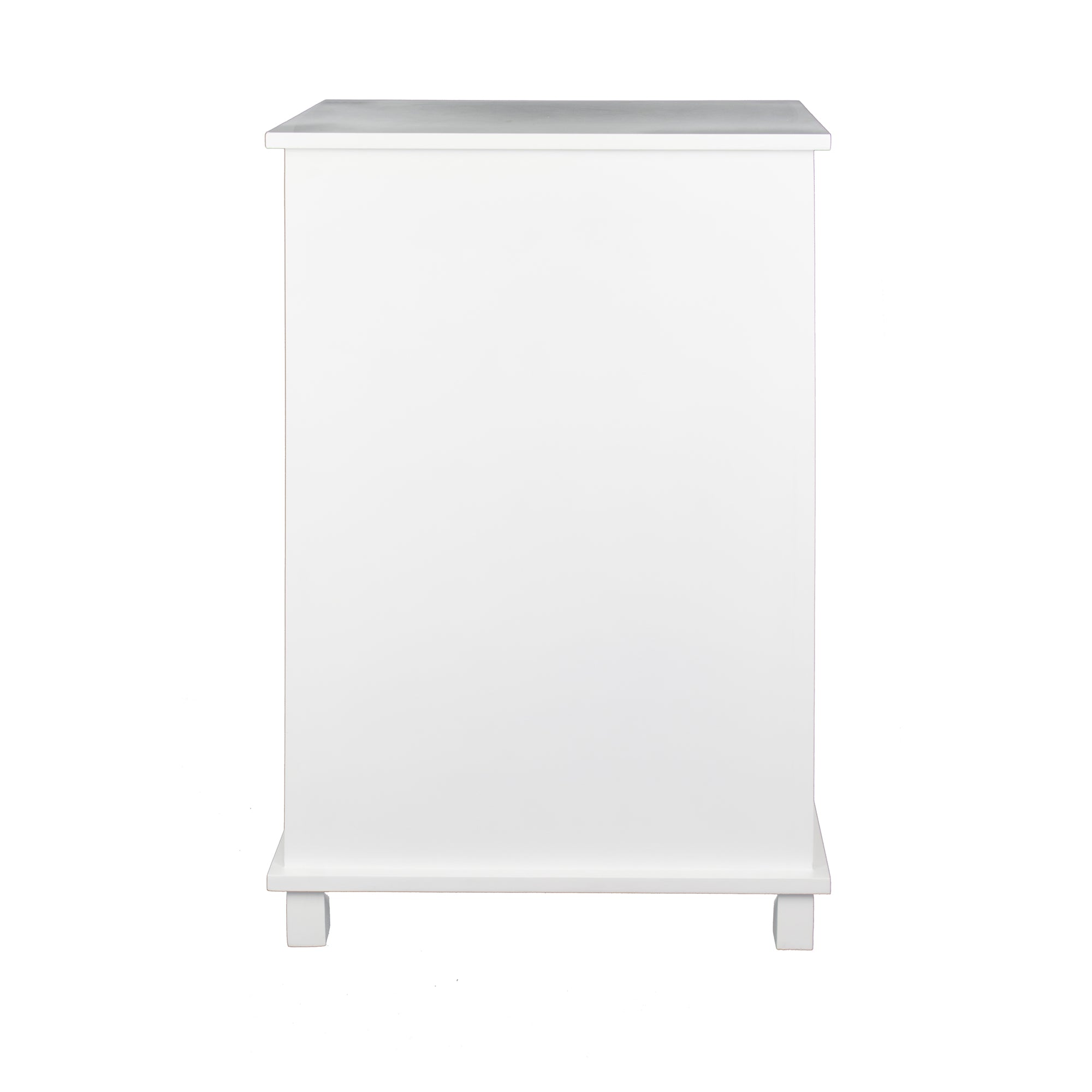 21.75" X 13.75" X 32" White Wood MDF Water Hyacinth Water Hyacinth BasketDoor Accent Cabinet