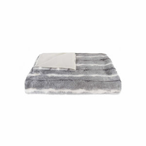 50" x 60" Dayton Grey/White/Black Fur - Throw