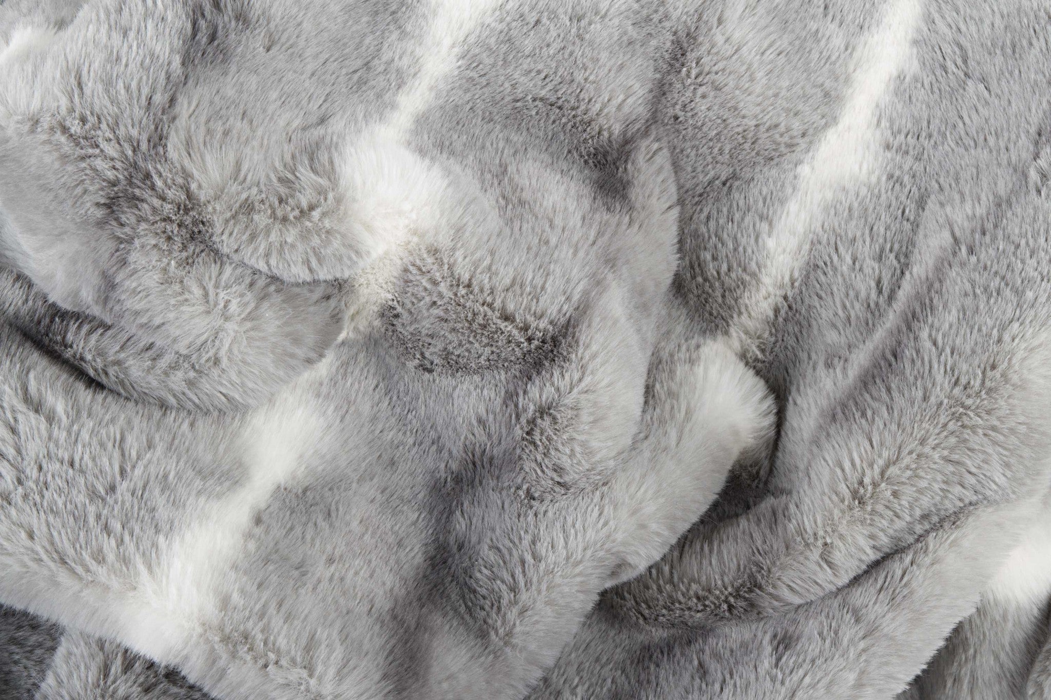 50" x 60" Dayton Grey/White/Black Fur - Throw