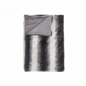 50" x 60" Irving Charcoal/White Fur - Throw
