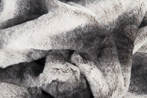 50" x 60" Irving Charcoal/White Fur - Throw