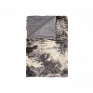 50" x 60" Naples Grey/Off White Fur - Throw
