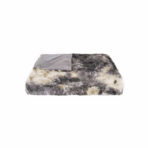 50" x 60" Naples Grey/Off White Fur - Throw