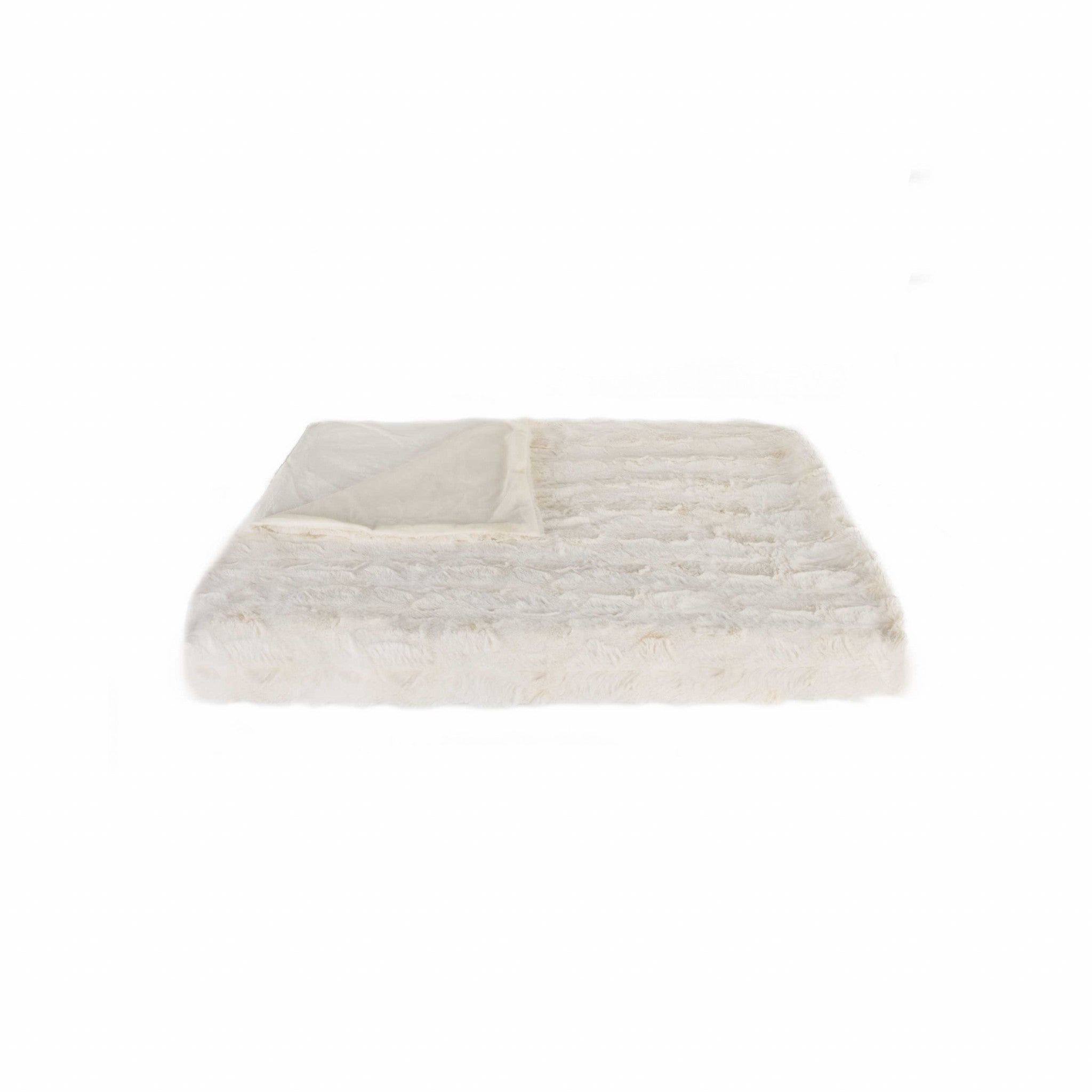50" x 60" Reno Off White Fur - Throw