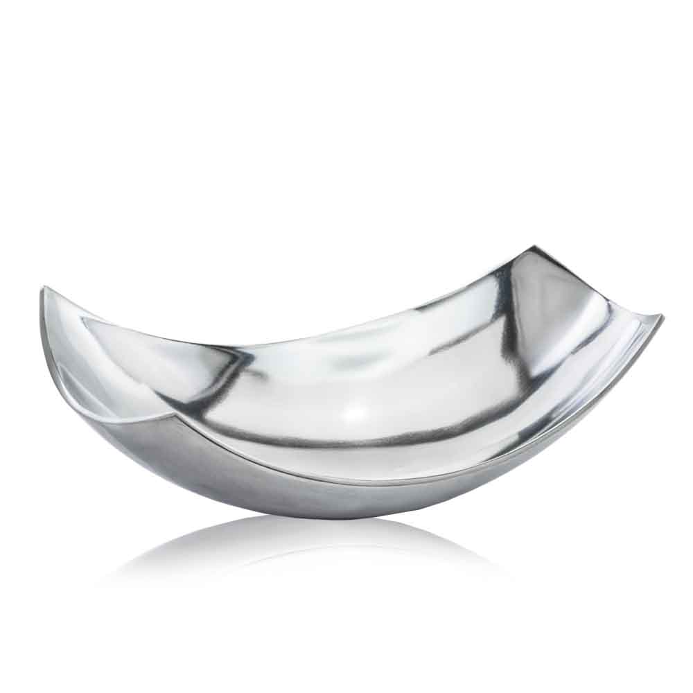 7.5" x 13" x 4.5" Silver Buffed Small Scoop Bowl