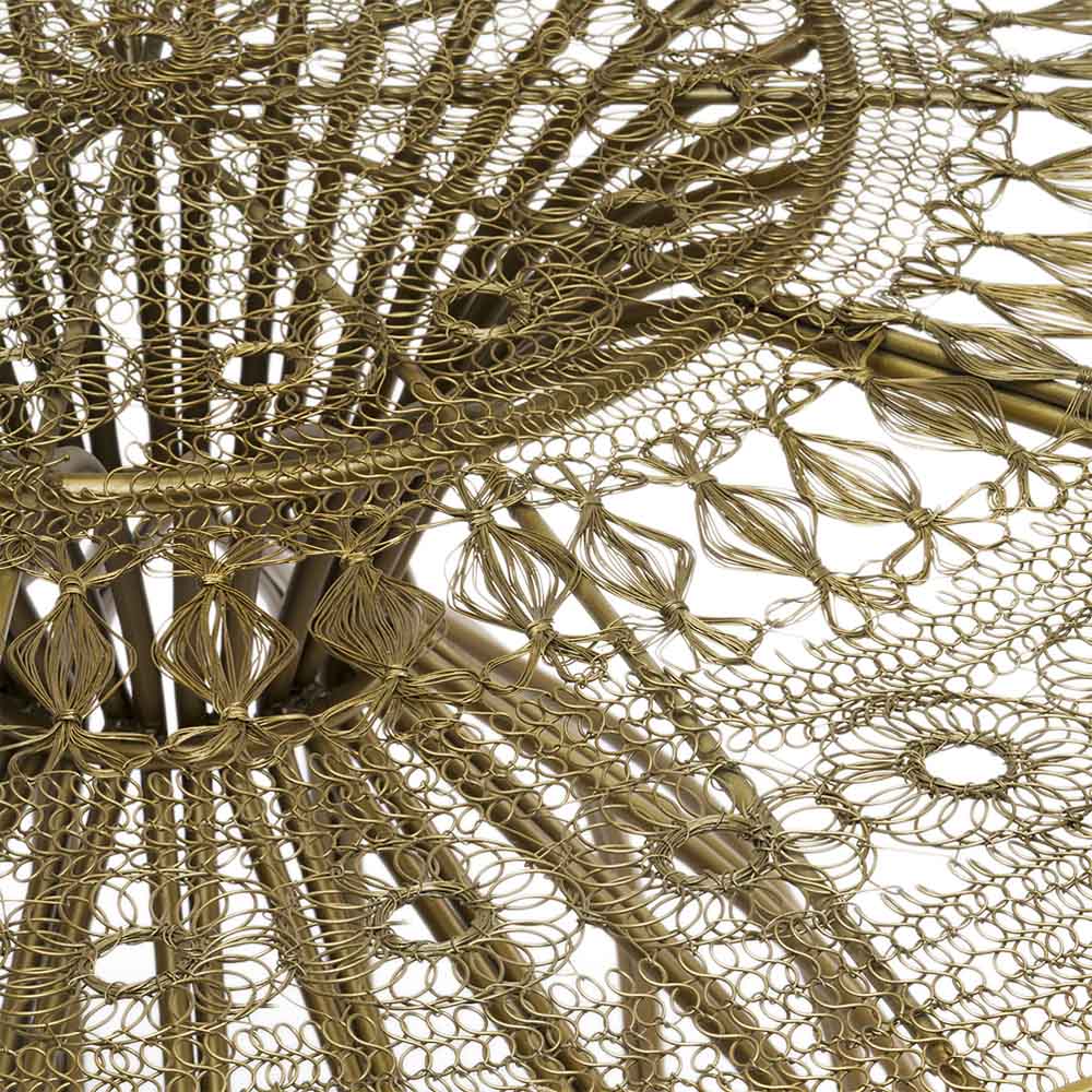 41" x 41" x 30" Antique Brass Wire Work Dining Table