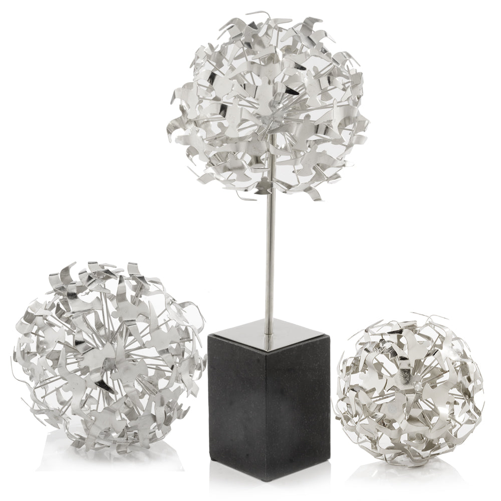 8" x 8" x 8" Silver Seagull Sphere