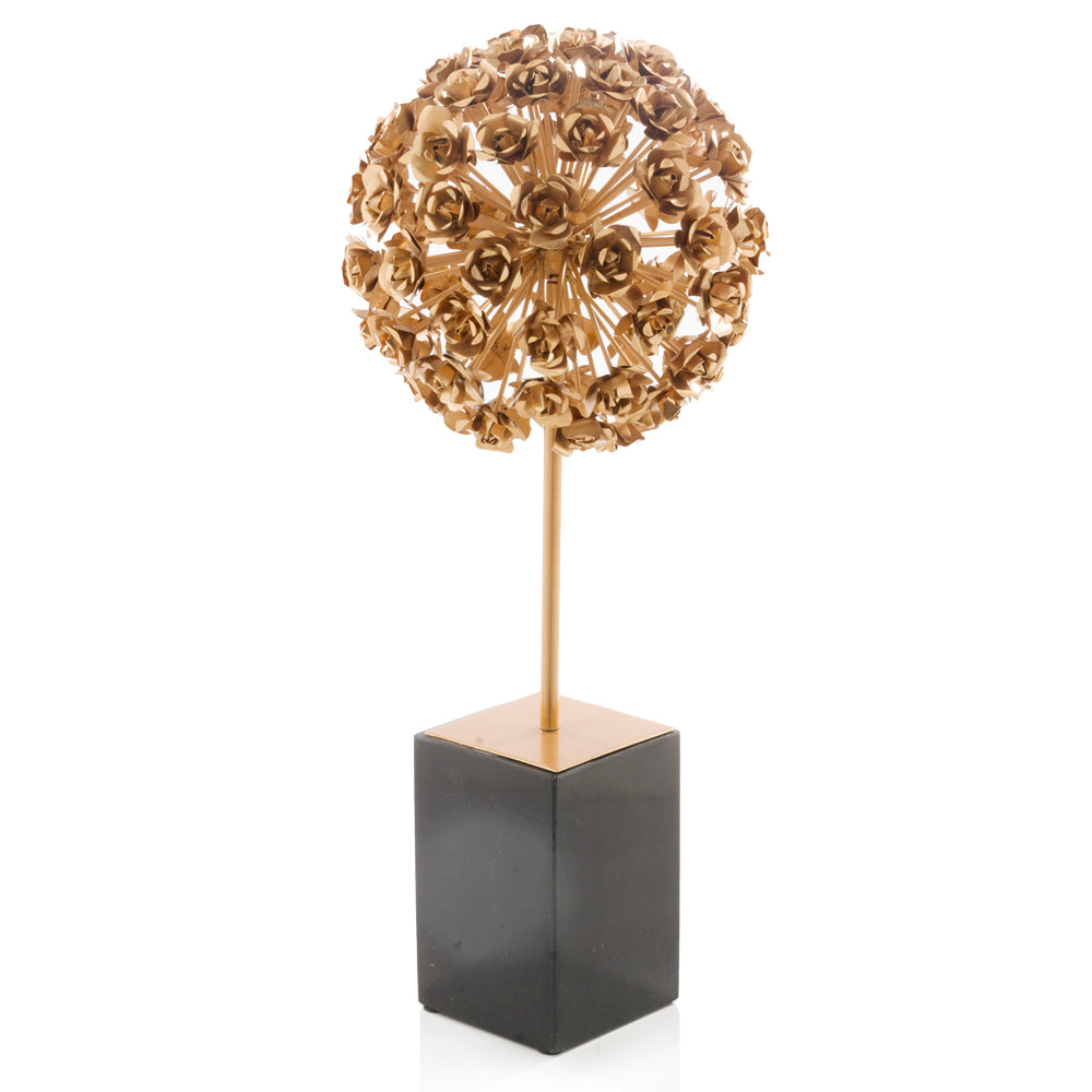 7.5" x 7.5" x 20" Rose Gold Black Rose Tree