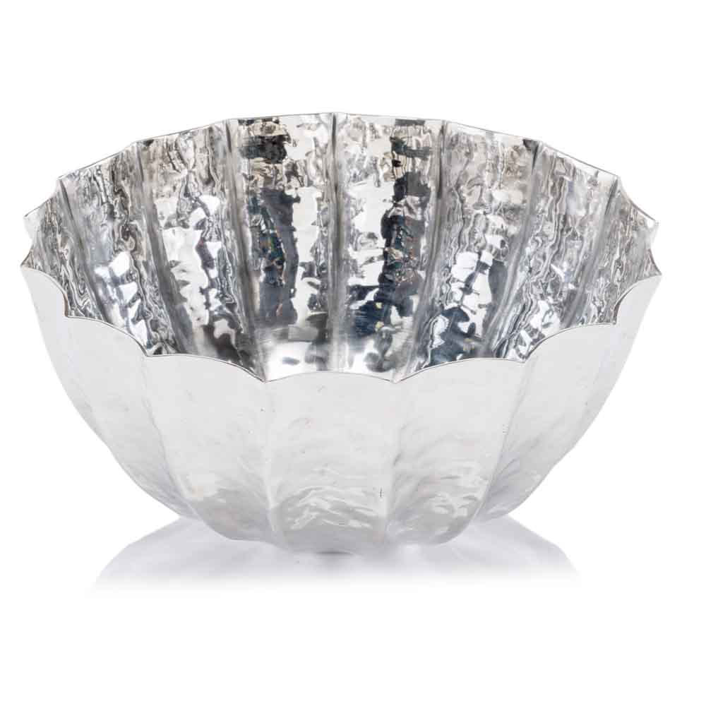 12" x 12" x 6" Silver Scallop Bowl