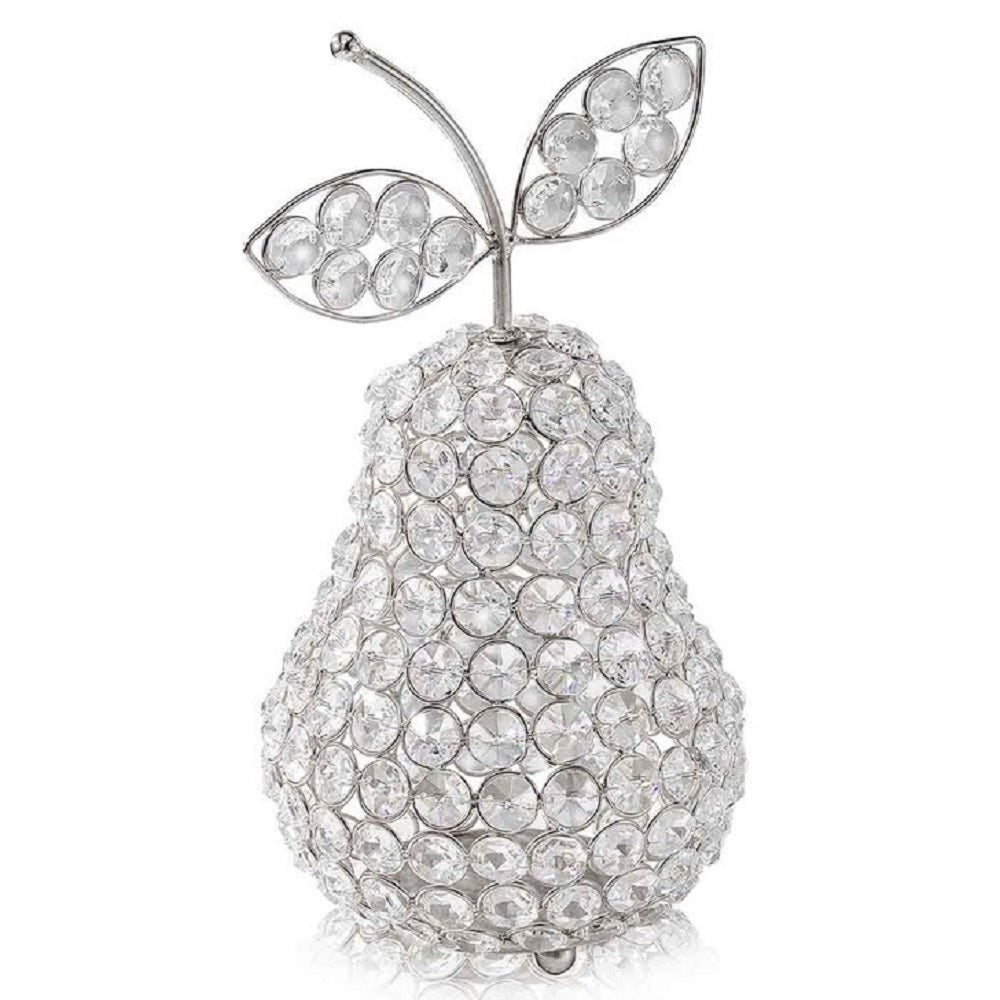 5.5" x 5.5" x 10" Silver Crystal Pear