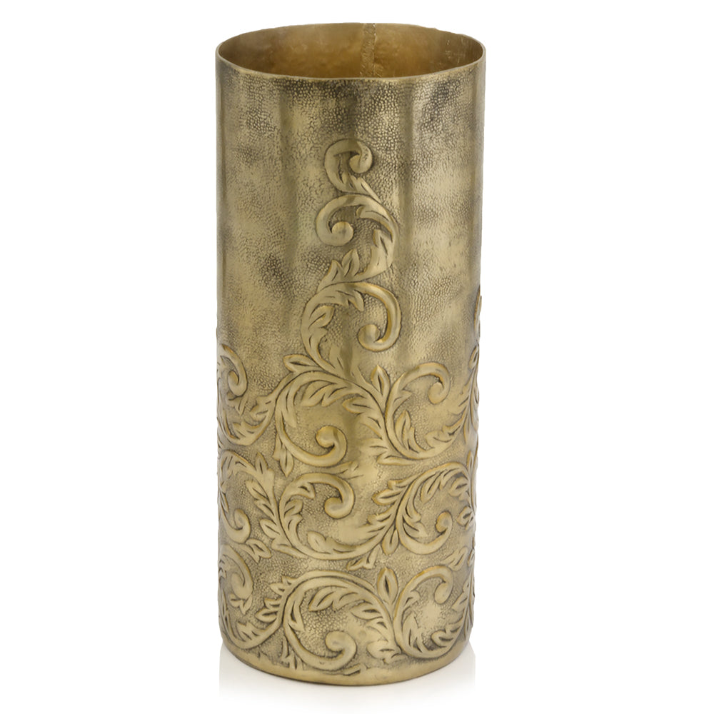 5" x 5" x 12.5" Gold Small Cylinder Vase
