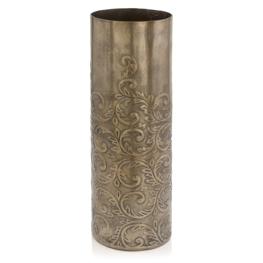 5" x 5" x 15" Copper Large Cylinder Vase