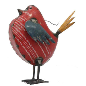 5" x 8.5" x 10" Red Blue Bronze Yellow Reclaimed Iron Hen