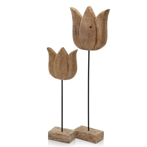 4" x 8" x 25" Natural and Black Small Tulip on Stand