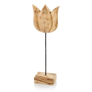 4" x 8" x 25" Natural and Black Small Tulip on Stand