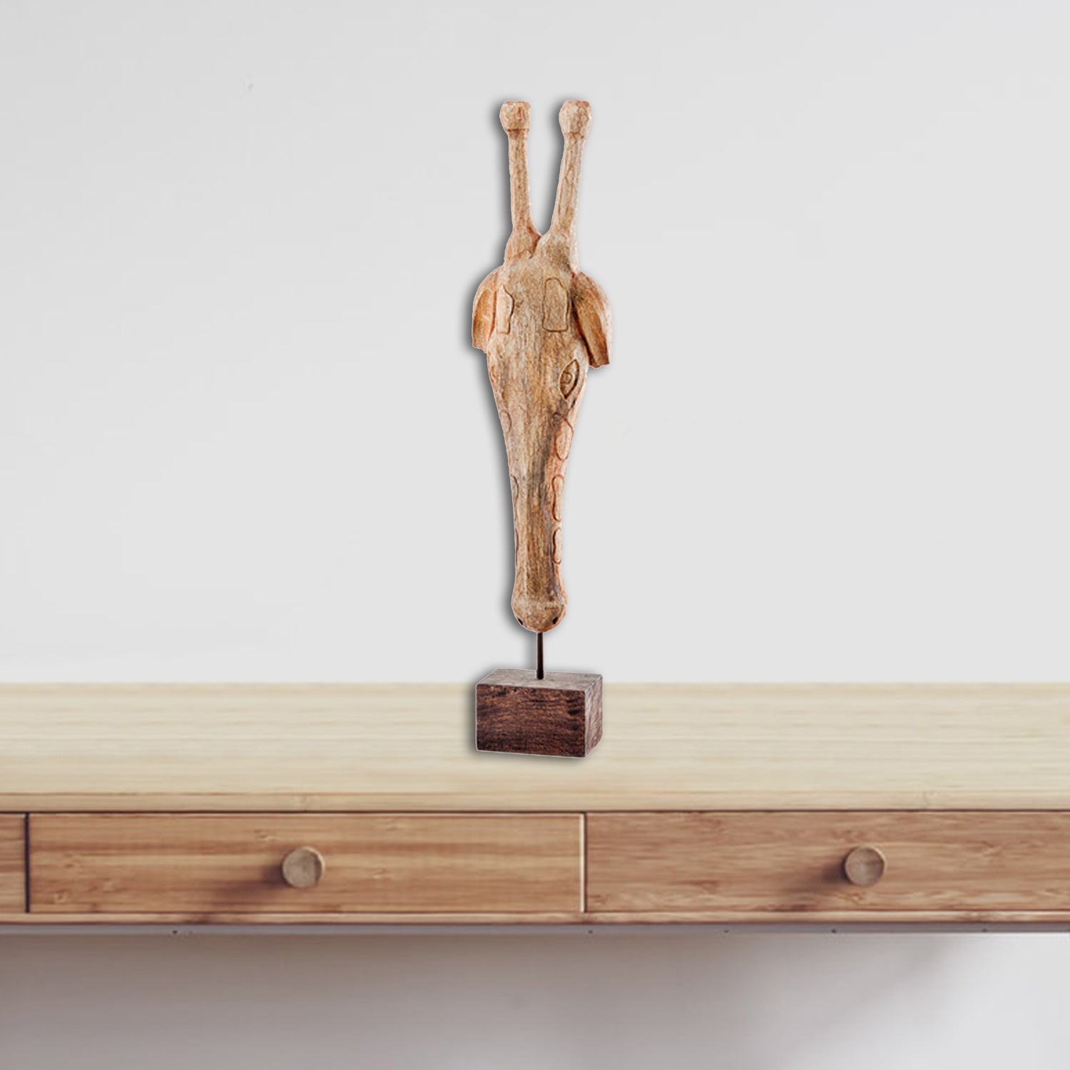 3.5" x 6.5" x 29" Natural and Gold Giraffe Bust