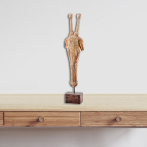 3.5" x 6.5" x 29" Natural and Gold Giraffe Bust