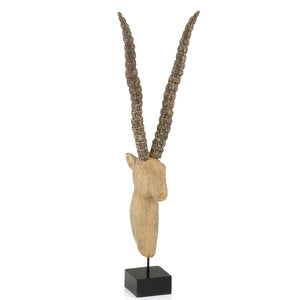 9" x 5" x 38.5" Natural Black Wood Sable on Stand