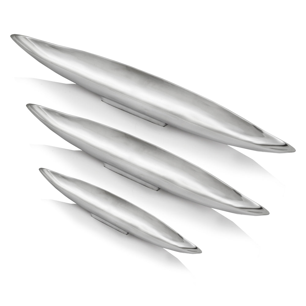 4.5" x 20" x 3" Buffed Short Boat Tray