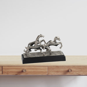 6" x 18.75" x 12" Rough Silver Black Steeple Chase