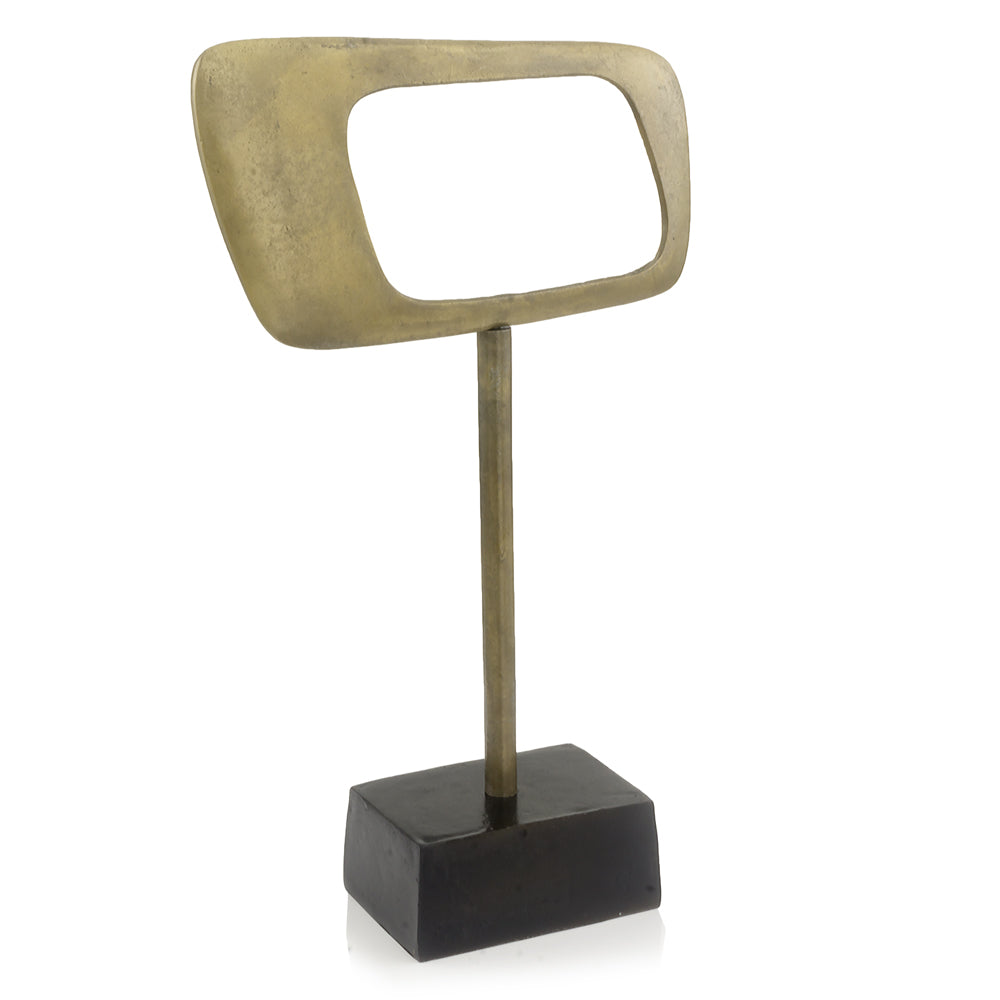 5" x 14" x 23.5" Antique Gold Bronze Metal Object Horizontal Sculpture