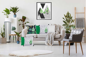 18"x 18" Printed Cactus Madness Decorative Throw Pillow Cover