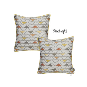 17"x 17" Colorful Jacquard Shapes Decorative Throw Pillow Cover Set Of 2 Pcs Square