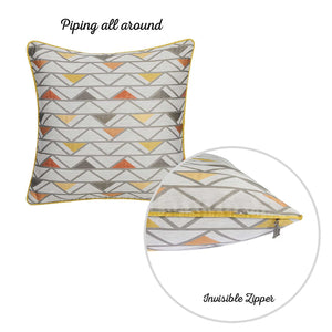 17"x 17" Colorful Jacquard Shapes Decorative Throw Pillow Cover Set Of 2 Pcs Square