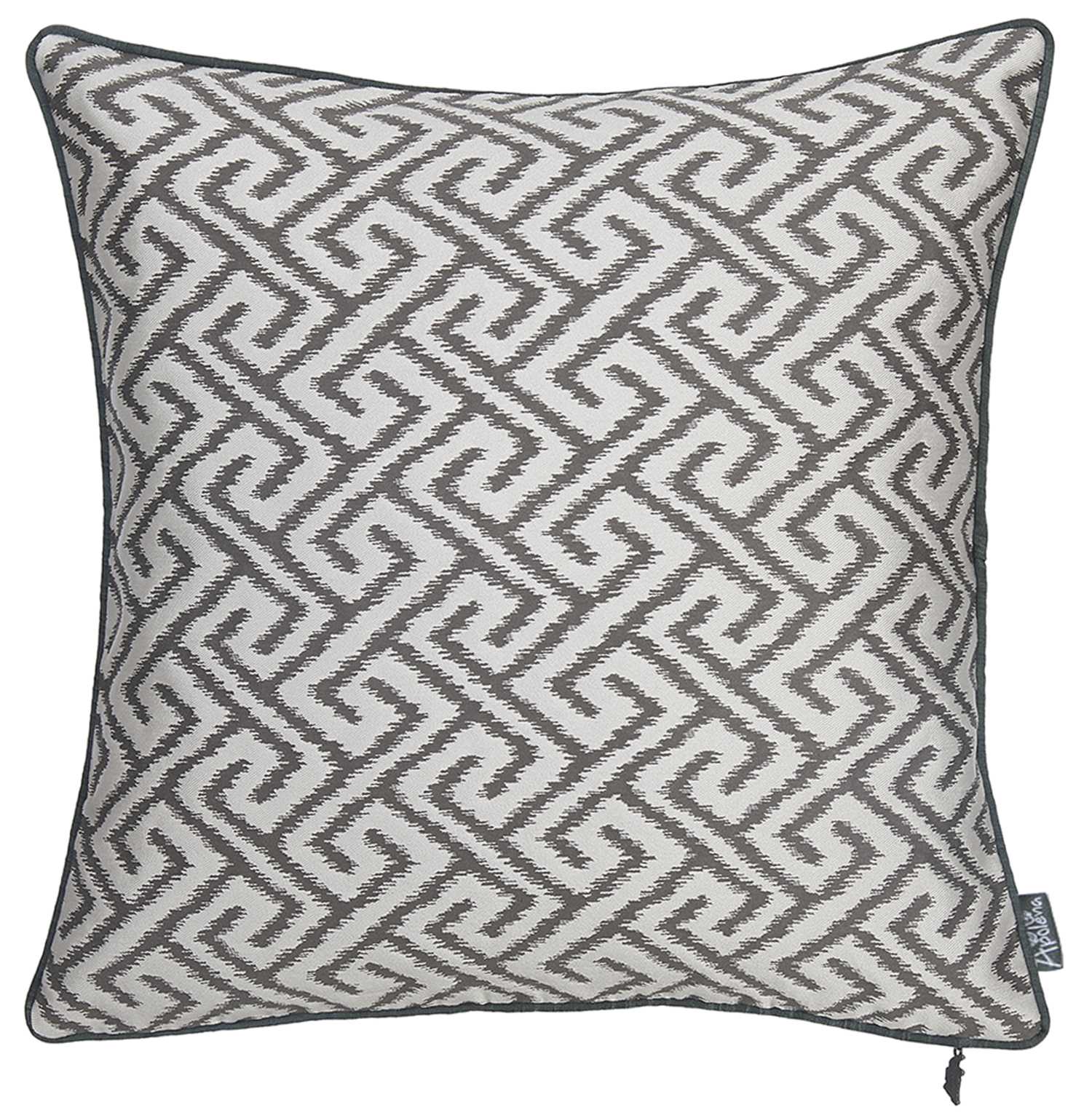 17"x 17" Gray Jacquard Shapes Decorative Throw Pillow Cover Set Of 2 Pcs Square
