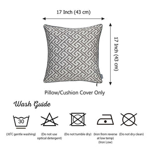 17"x 17" Gray Jacquard Shapes Decorative Throw Pillow Cover Set Of 2 Pcs Square