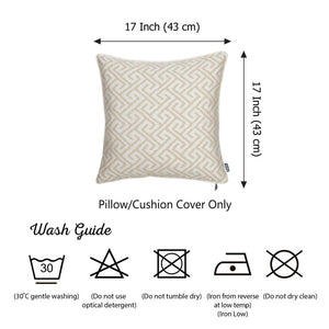 17"x 17" Brown Jacquard Shapes Decorative Throw Pillow Cover Set Of 2 Pcs Square
