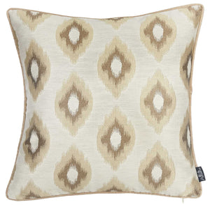 17"x 17" Jacquard Brown Slices Decorative Throw Pillow Cover Set Of 2 Pcs Square