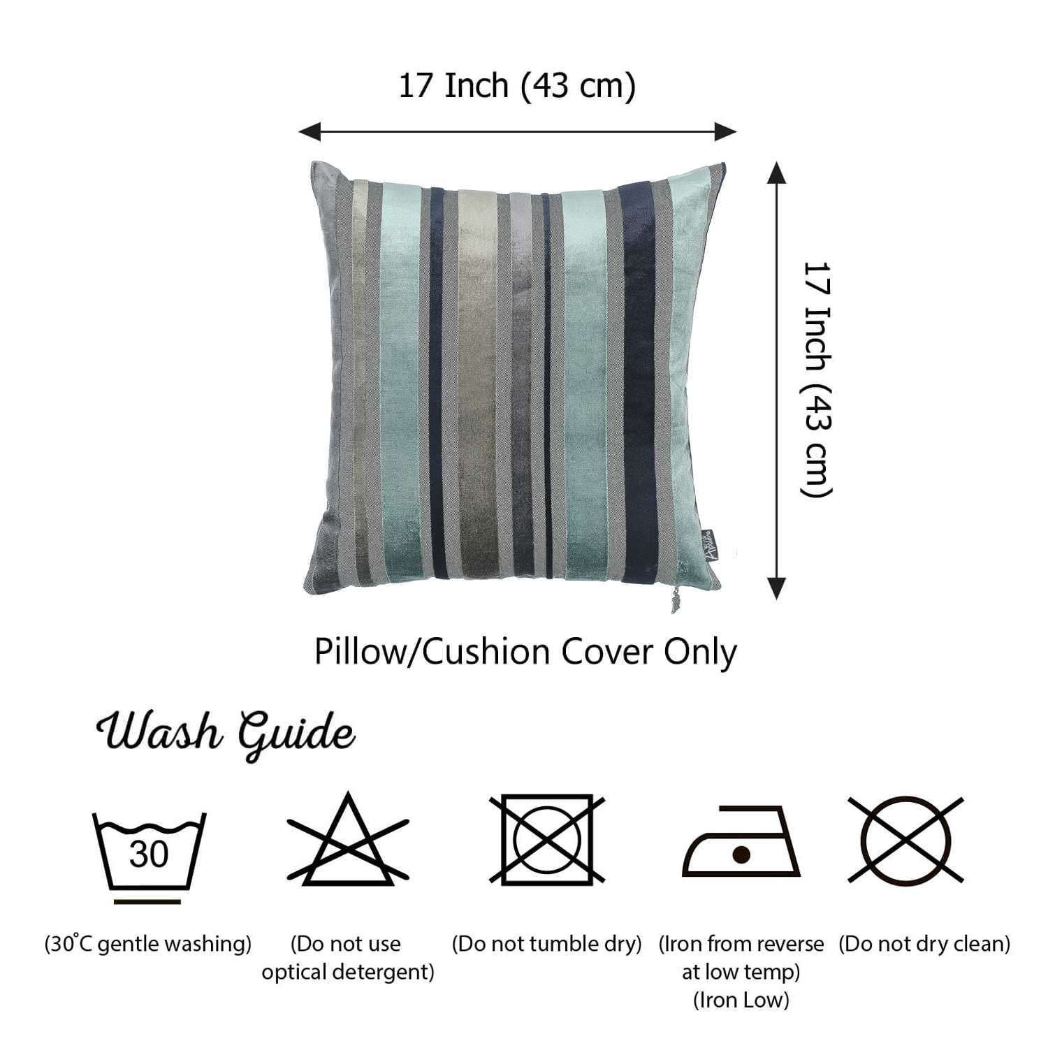 17"x17" Sky Blue Velvet Luxurious Throw Decorative Pillow Case Set of 2 pcs Square