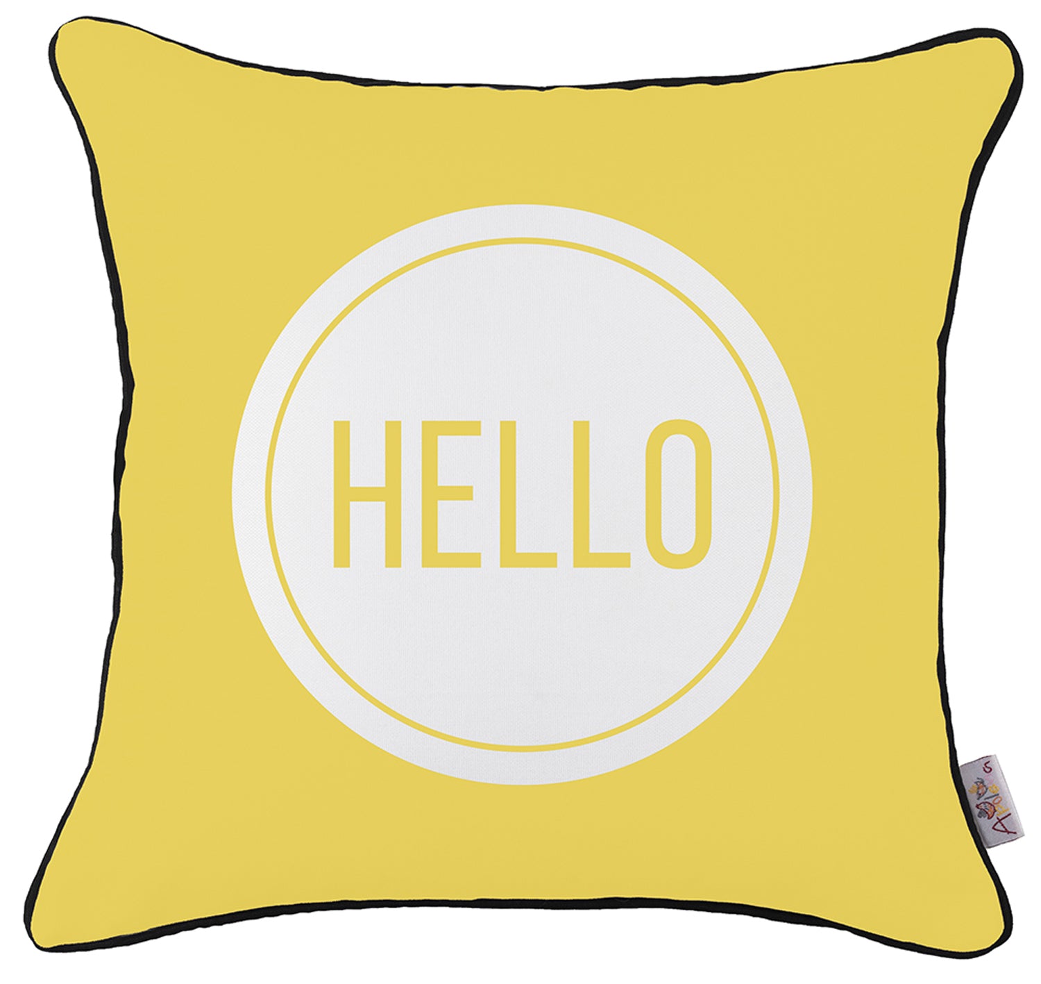 18"x18" Scandi Square Hello Printed Decorative Throw Pillow Cover