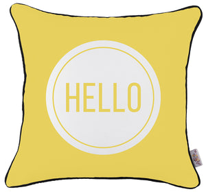 18"x18" Scandi Square Hello Printed Decorative Throw Pillow Cover