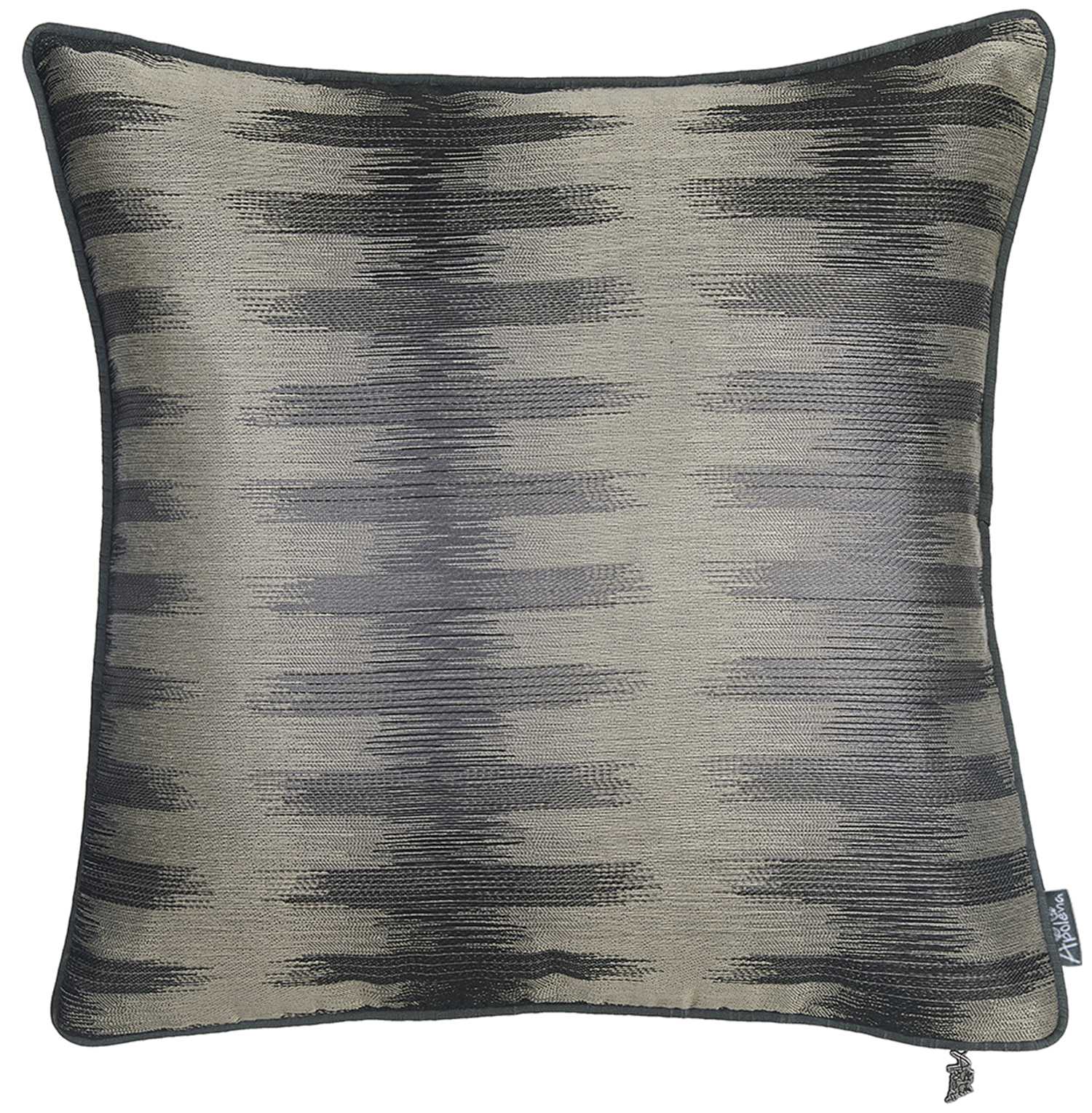 17"x 17" Black Gray Jacquard Decorative Throw Pillow Cover Set Of 2 Pcs Square